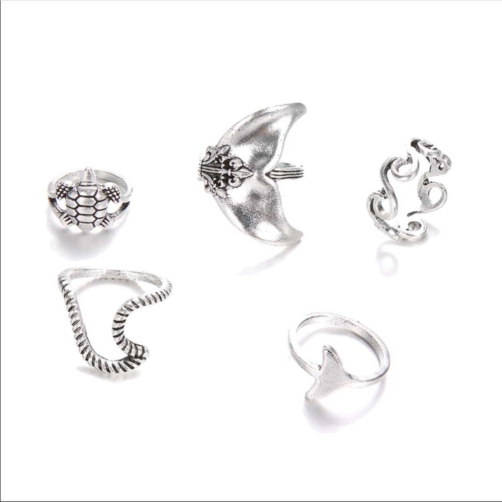 Boho Nautical Knuckle Ring Set - Picture 5 of 6